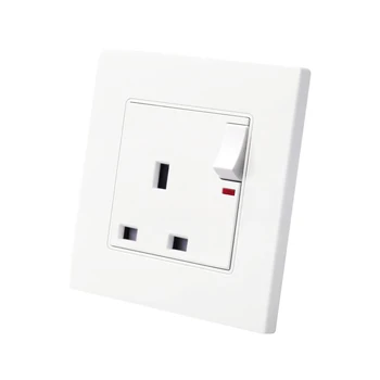 

2PCS UK Socket Wallpad Crystal Glass Panel 110V-250V Switched 13A UK British Standard Electrical Wall Socket Power Outlet UK