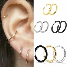 

6 Pcs/lot Hoop Earrings Women Men Trend Jewelry Gold Earings Female Circle STAINLESS STEEL Set of Ear Rings Piercing Girls 2021