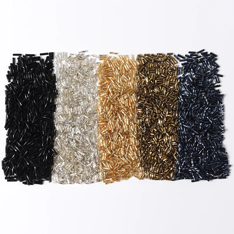 Description Picture 2 of item300/1500Pcs Size 2x6mm Twist Bugles Loose Glass Seed Spacer Tube Leptospira Beads for Jewelry Making DIY Garment Sew Accessories