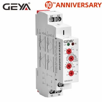 Free Shipping GEYA GRV8-01 Single Phase Voltage Relay Adjustable Over or Under Voltage Protection Monitor Relay with LED display