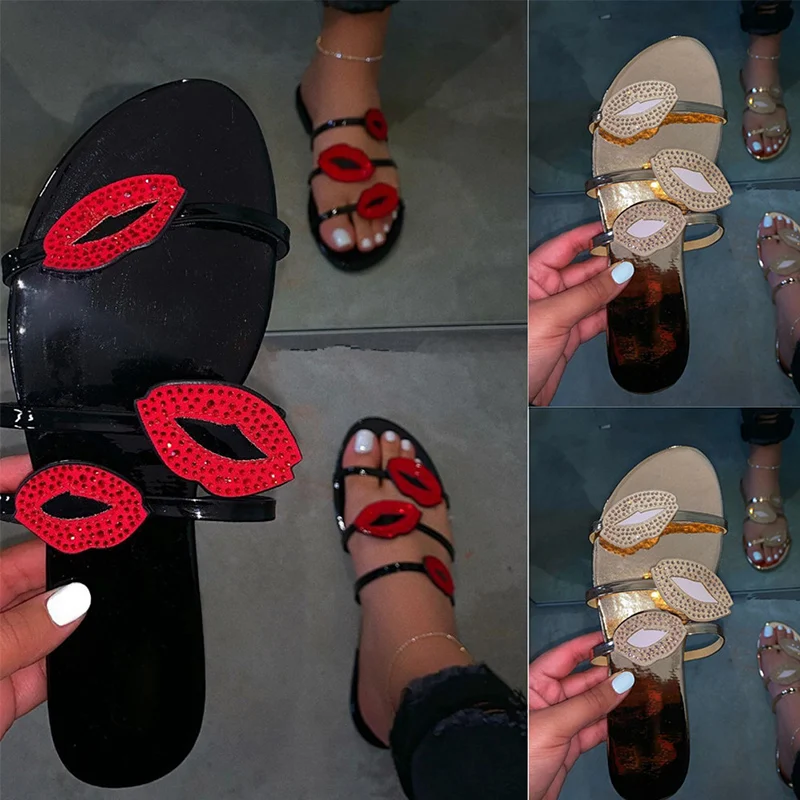 Женские шлепанцы Сезон лето Домашняя женская обувь на плоской подошве с