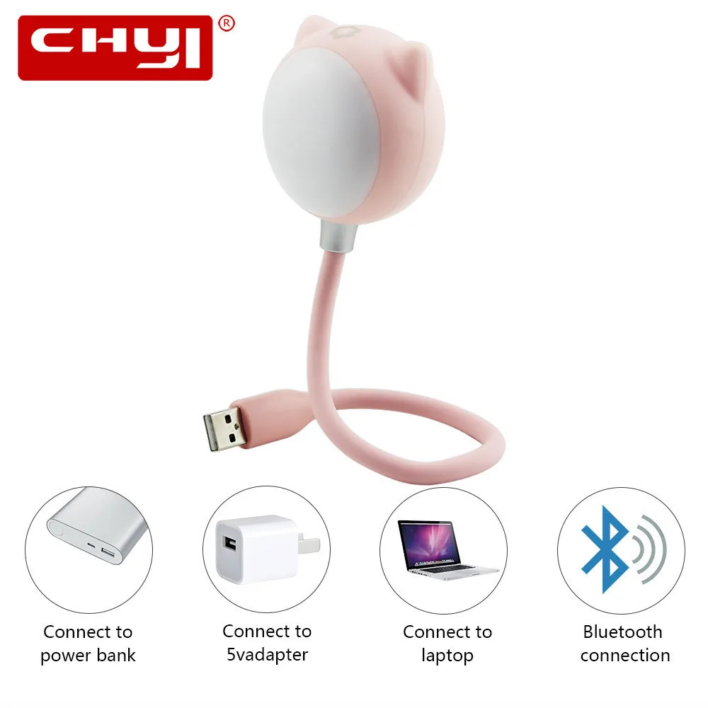 

2 In 1 Bluetooth USB LED Light Speaker Mini Touch Wireless Speakers Flexible Dimmable Eye Protection Table LED Lamp For Girl