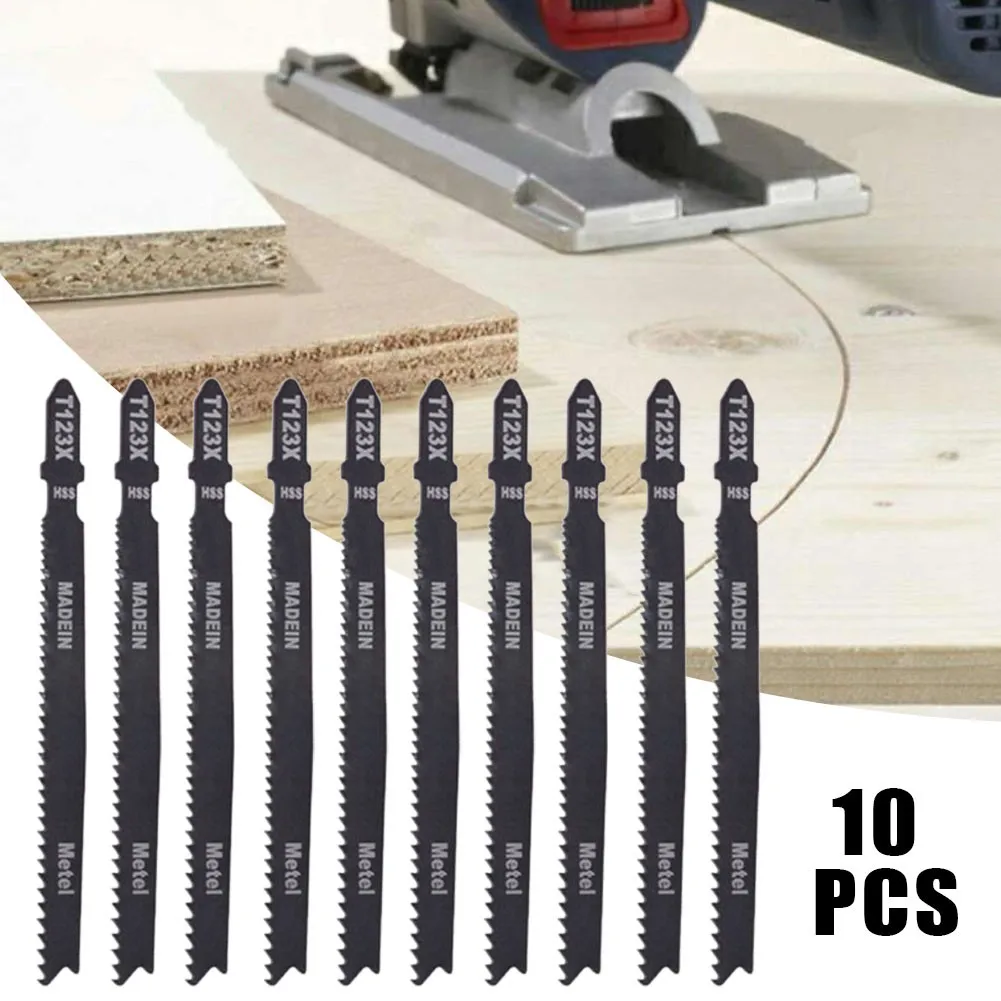 10Pcs HCS Jig Saw Blades 4 Inch T-shank T123 Jigsaw Blade For Tube Wood Metal Aluminium Cutting Tools