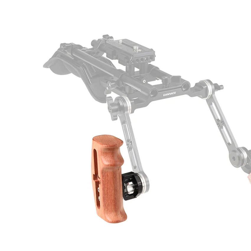 Ajustável de Madeira Handgrip com Roseta Conexão para Dlsr Kit de Ambos os Lados Camvate Montagem Thumbscrew Câmera Gaiola C2348 m6 - Image 6