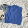 2022 Knitted Vests Women V-neck Short Style Solid Basic Outwear Casual Colorful Waistcoats Womens Sleeveless Wool All-match New ► Photo 3/6