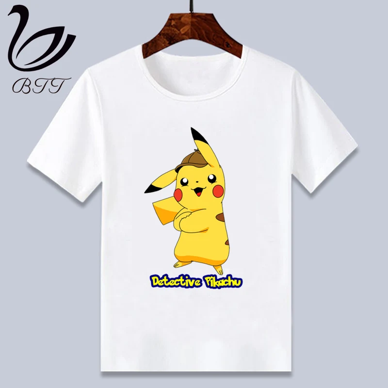 Детская футболка с принтом «Pokemon Go» и «Пикачу»; летние топы для мальчиков и девочек; повседневная детская футболка с короткими рукавами и принтом; детская одежда