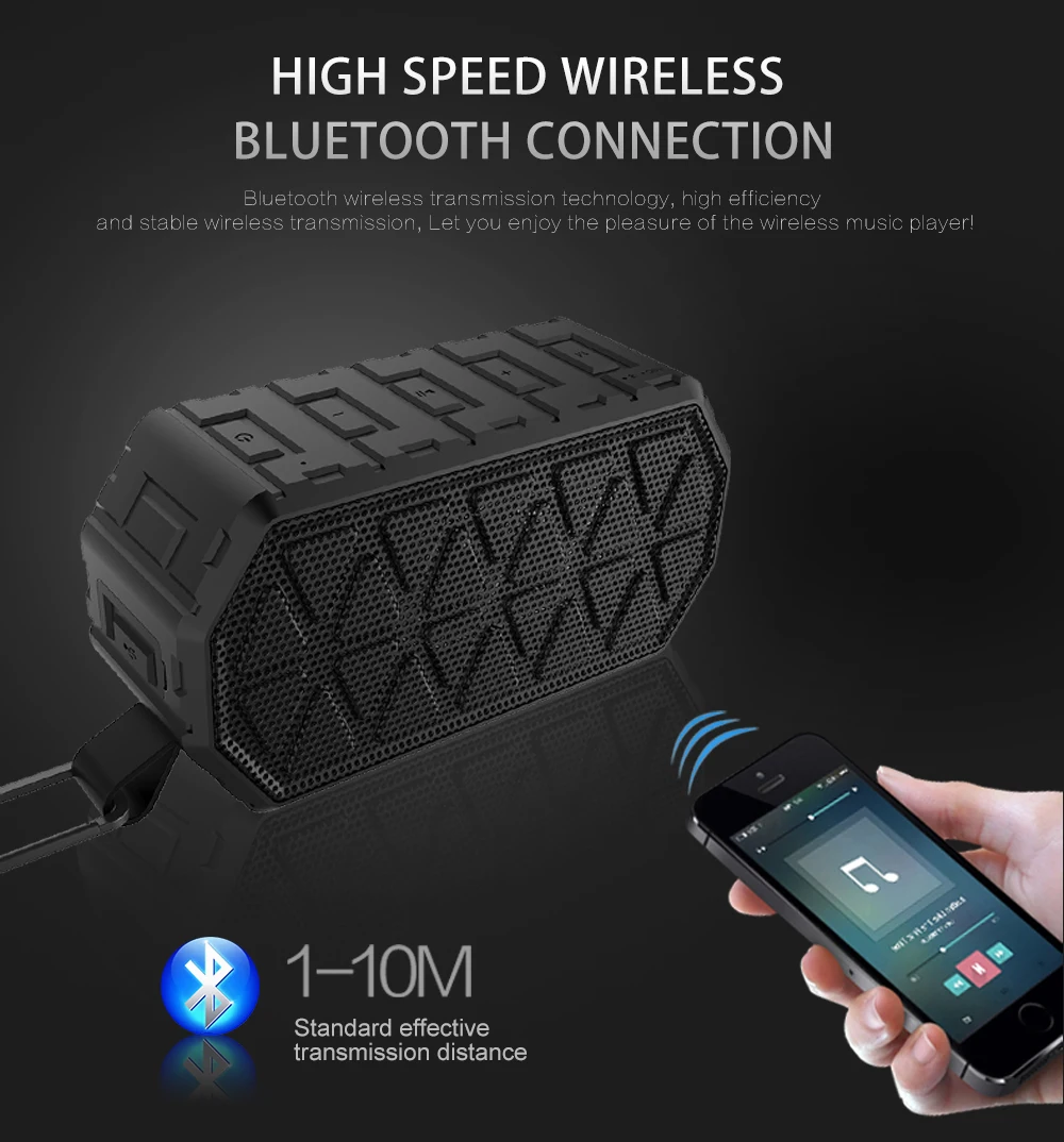 Eson стиль HiFi супер бас портативный IP66 водонепроницаемый устойчивый селфи беспроводной Спорт на открытом воздухе Bluetooth динамик