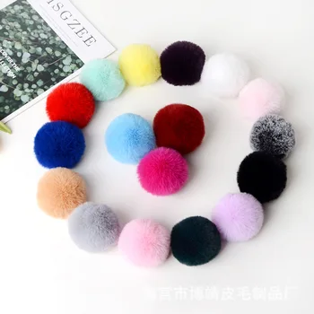 

5PCS/Lot 8cm Fluffy Faux Rabbit Fur Ball Pompom Plush Women Bag Car Jewelry For Apparel Sewing Fabric Accessories Faux Fur