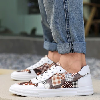 

Men Casual Shoes tenis masculino adulto Male lace-up Printing Fashion flats Shoes 2019 Autumn New Breathable Canvas Shoes