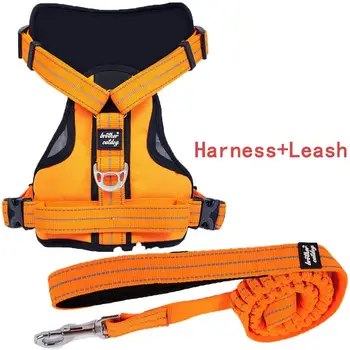 

Reflective Pet Dog Harness Leash Set Training Heavy Vest for Dogs Adjustable Professional K9 Harnesses Dogs Supplies Products