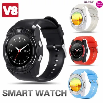 

V8 Smart Watches Men New Smart Bracelet with Camera Sim Card Bluetooth Watch Slot Answer Call Dial Call Function for IOS Andriod