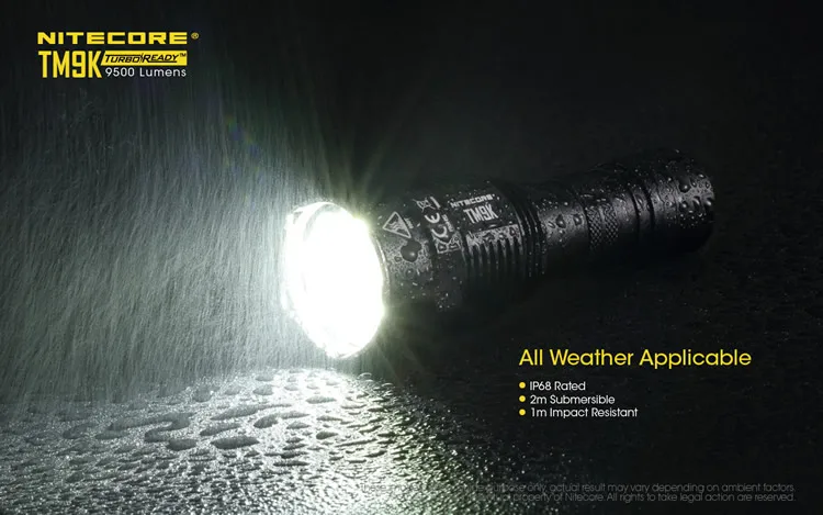 NITECORE прожектор супер яркий фонарь TM9K 9500LM перезаряжаемый CREE XP-L HD V6 9 светодиодов фонарик с аккумулятором