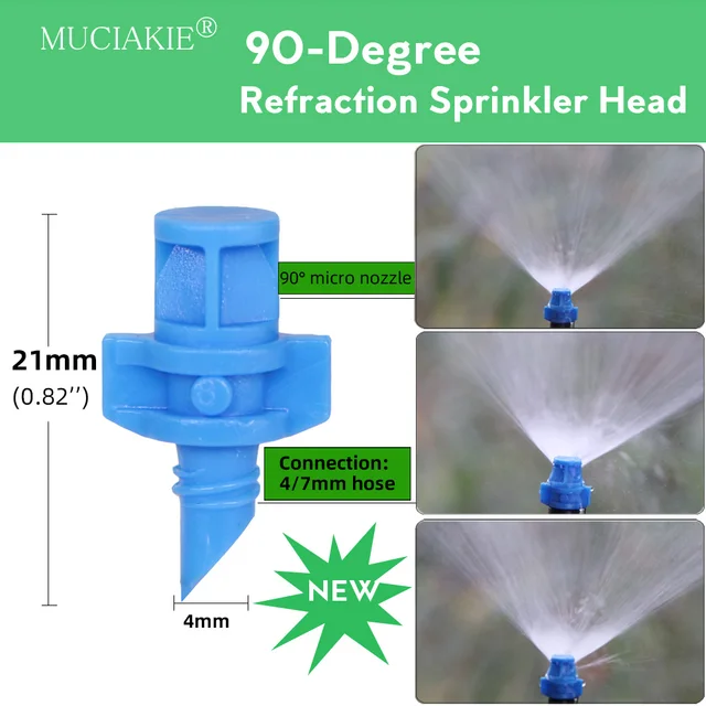 Muciakie 100Db 90 180 360 Fokos Refrakciós Fúvóka Sprinkler Fej Szál Csatlakozás Kert Öntöző Permetezőgép Üvegházhoz - Image 2