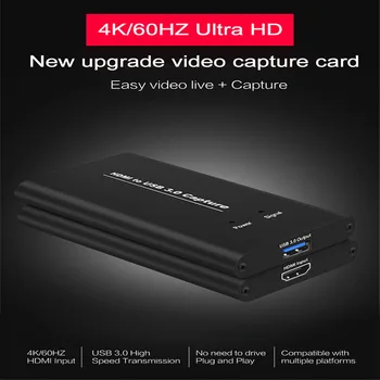 

USB3.0 HDMI Type-C 4K60Hz 1080P HD Video Capture HDMI to USB Video Capture Card Dongle Game Streaming Live Stream with MIC