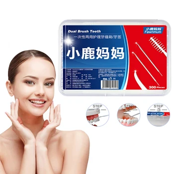 

300pcs/box Portable Interdental Brush Fine Soft Massage Environmental Protection Disposable Toothpicks Oral Care Tools