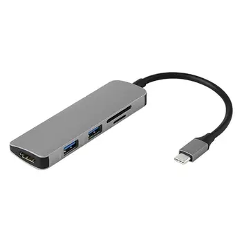 

Hot Sale Type-C to HDMI HUB Wear-resistant 5 in 1 USB TYPE-C HUB 5 Ports Adapter Extension Docking Station for PC Notebook