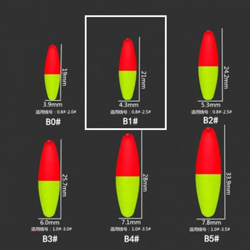 5packs/lot High Quality Seven star Fishing Float Bobber 2 Size Rig Float Beans 8 Colors Striking Beads With Hole A437