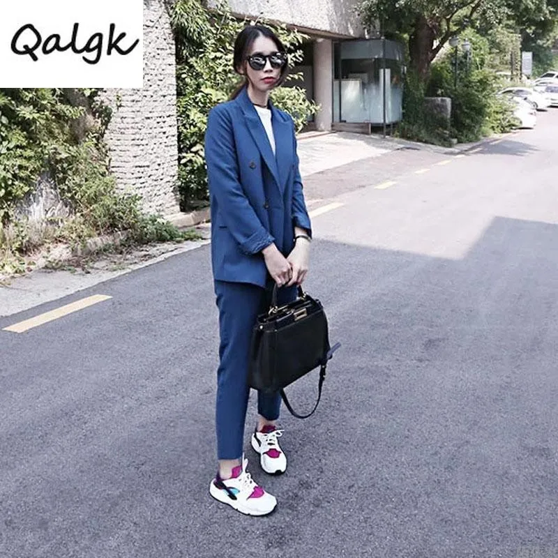 Set female autumn and winter new fashion loose suit jacket nine pants two sets of temperament casual wild women's clothes