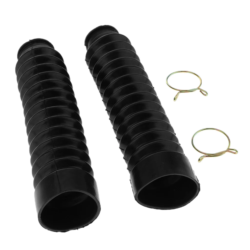 2pcs Black Motorcycle Front Fork Dust Cover Shock Absorber Boot For 