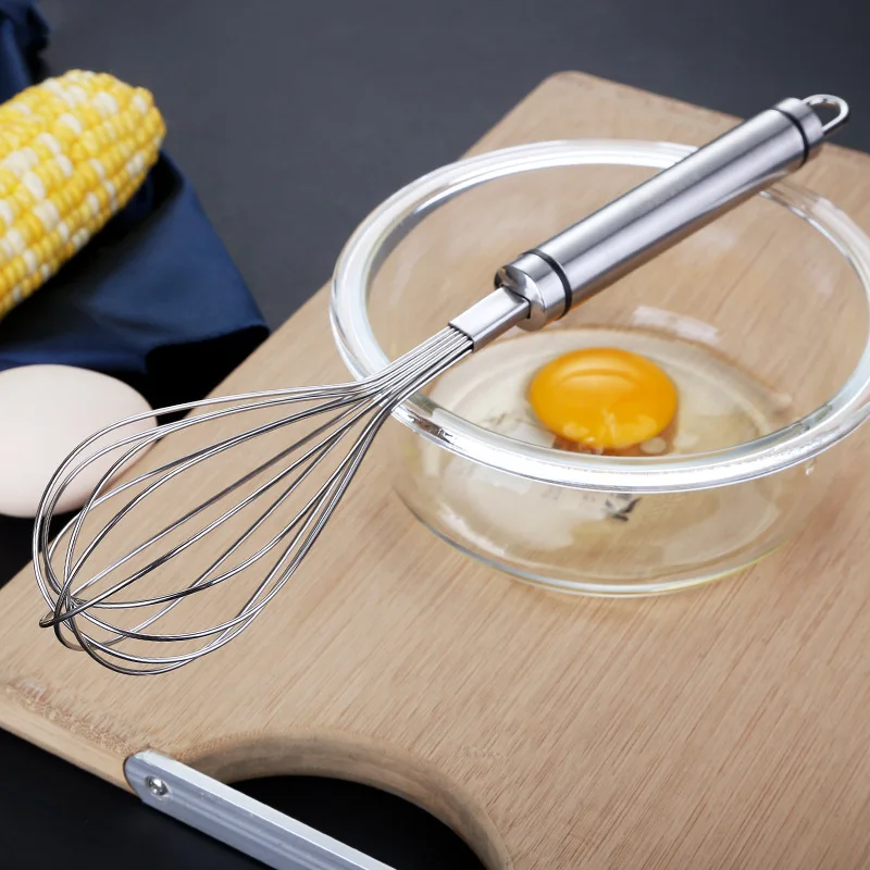 Kitchen Egg Beater Manual 304 Stainless Steel Egg-whisk Household Cream Egg Stirrer Hand-Held Baking Tool