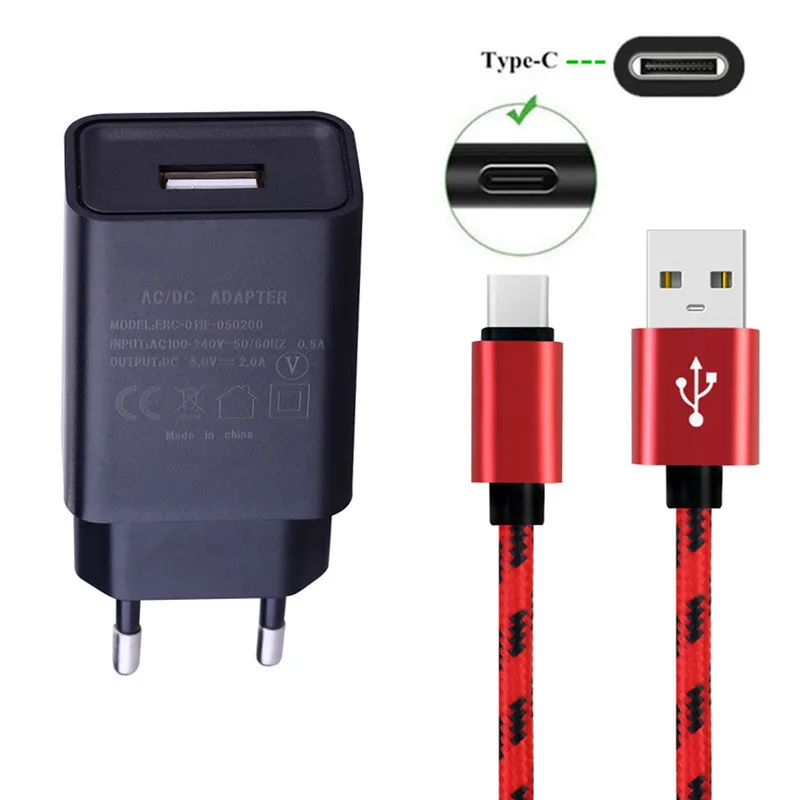 Настенное зарядное устройство для Redmi 9A 9 Note 8 Pro 2A адаптер USB Type C зарядный кабель