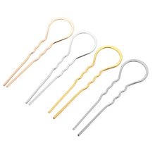 5 шт. 3x10,5 см металлическая u-образная волнистая заколка для волос, Шпилька для волос, держатель для булочек, заколка для волос, аксессуары для длинных волос