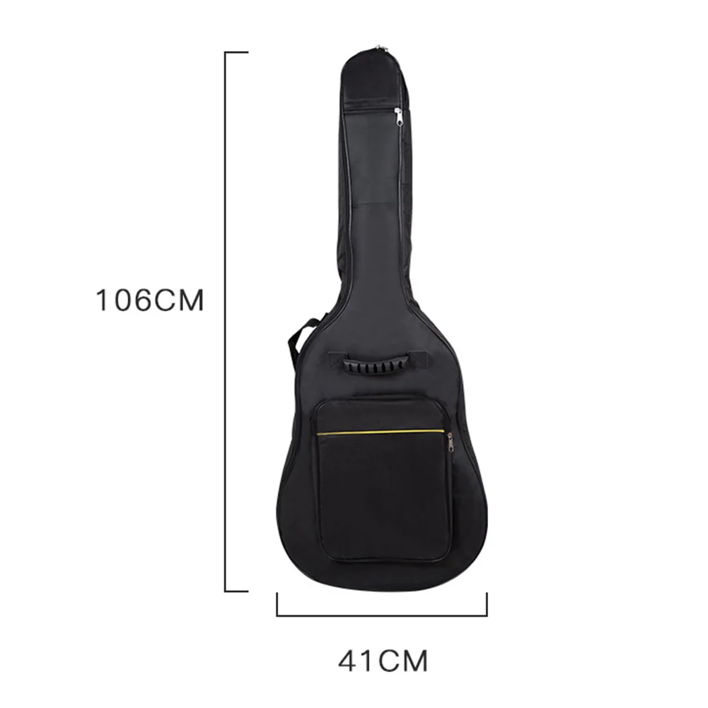 Carry Pockets Guitar Bag Waterproof Reinforced Oxford Cloth Soft Interior Thicken Padded Protective Case Zipper Full Size Cover