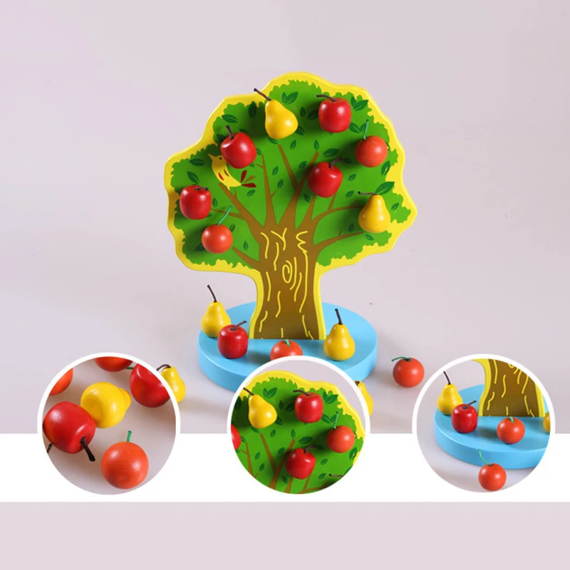 Новинка Монтессори Обучающие 3D деревянные игрушки Сделай Сам головоломка Магнитная Яблоко Груша дерево игрушки для детей подарки на день рождения