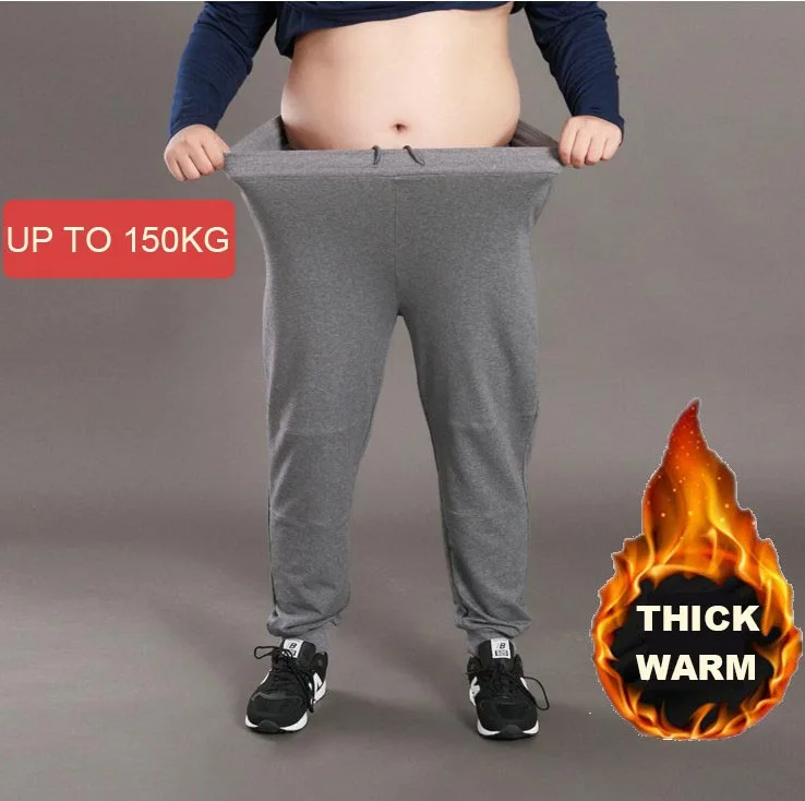 15 gray Размера плюс 6XL 7XL 8XL осень-зима Для мужчин в стиле «хип-хоп» бегунов из хлопка эластичные спортивные брюки мужские утепленные штаны Спортивная одежда - Цвет: 15 gray