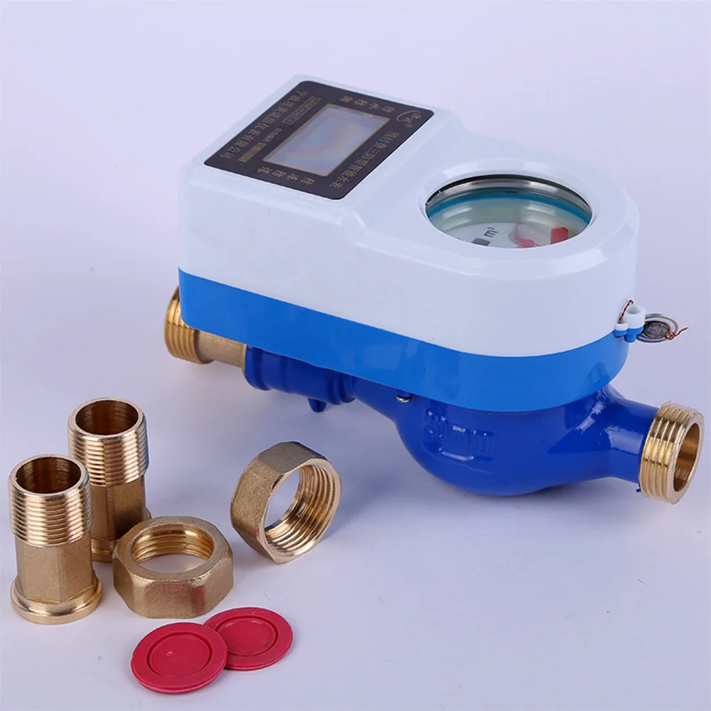 

15mm Table Swiping Card Waterproof Home Wireless Smart Rotary LCD Display Cold Water Meter Tap Copper Tools Counter Measuring