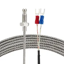 Uxcell E Тип датчик температуры зонд винт тип термопары 3 м кабель 26 мм Длинный зонд 32~ 752 °F(0~ 400 °C) Резьба M6