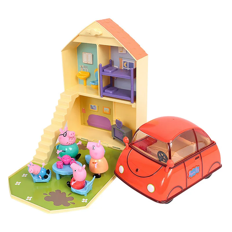 Peppa pig высокое качество подлинный дом игрушечный автомобиль для косплея