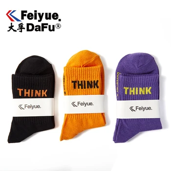 

DafuFeiyue Medium Tube Cotton Socks 004 Women Men Fashion Trend Skateboard Streetwear Socks 3 Colors Autumn Winter Unisex Socks