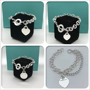 

100% 925 sterling silver love bracelet, superb craftsmanship, classic miniature fashion original jewelry gift
