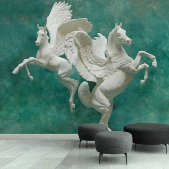 

Custom Self-Adhesive Waterproof Wallpaper 3D Stereo Horse Mural Living Room TV Sofa Creative Home Decor Wall Painting 3D Sticker