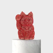 XIYUAN Lucky Cat женская сумочка с кристаллами и сумочка-клатч вечерние сумочки из металла Minaudiere женские вечерние клатчи с бриллиантами