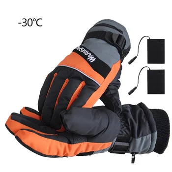 

Waterproof Heated Gloves Battery Powered For Cycling Motorcycle Ski Gloves 1 Pair Winter USB Hand Warmer Electric Thermal Glove