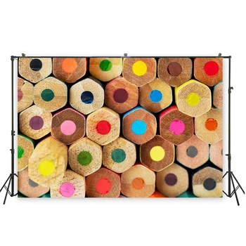 

HUAYI colored wooden pencils backdrop back to school photography background 1st day school backdrop XT- 6544