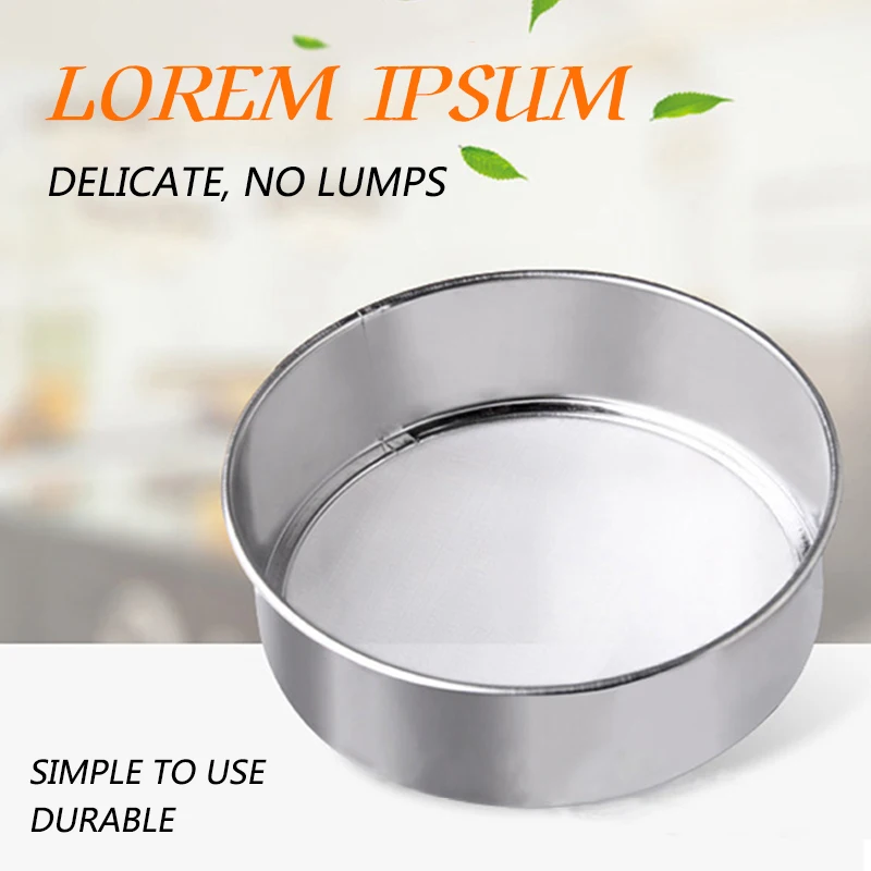 

Handheld Flour Sieve Stainless Steel Mesh Strainer Fine Wire Powder Colander Filter gadgets Baking Tools Kitchen Accessories