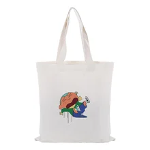 Холщовая Сумка для ежедневного использования текст DIY пользовательский принт логотип сумка для покупок карандаш Shin-chan эко многоразовая утилизация