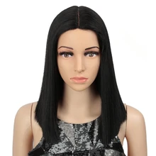 Магические волосы 14 дюймов синтетический парик из коротких прямых волос Боб парики для женщин черный коричневый классический средняя часть