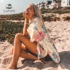 CUPSHE Floral Print Buttoned Cove Up Sexy Long Loose Shirt Robe Capes Women 2022 Summer Beach Bathing Suit Beachwear ► Photo 2/4