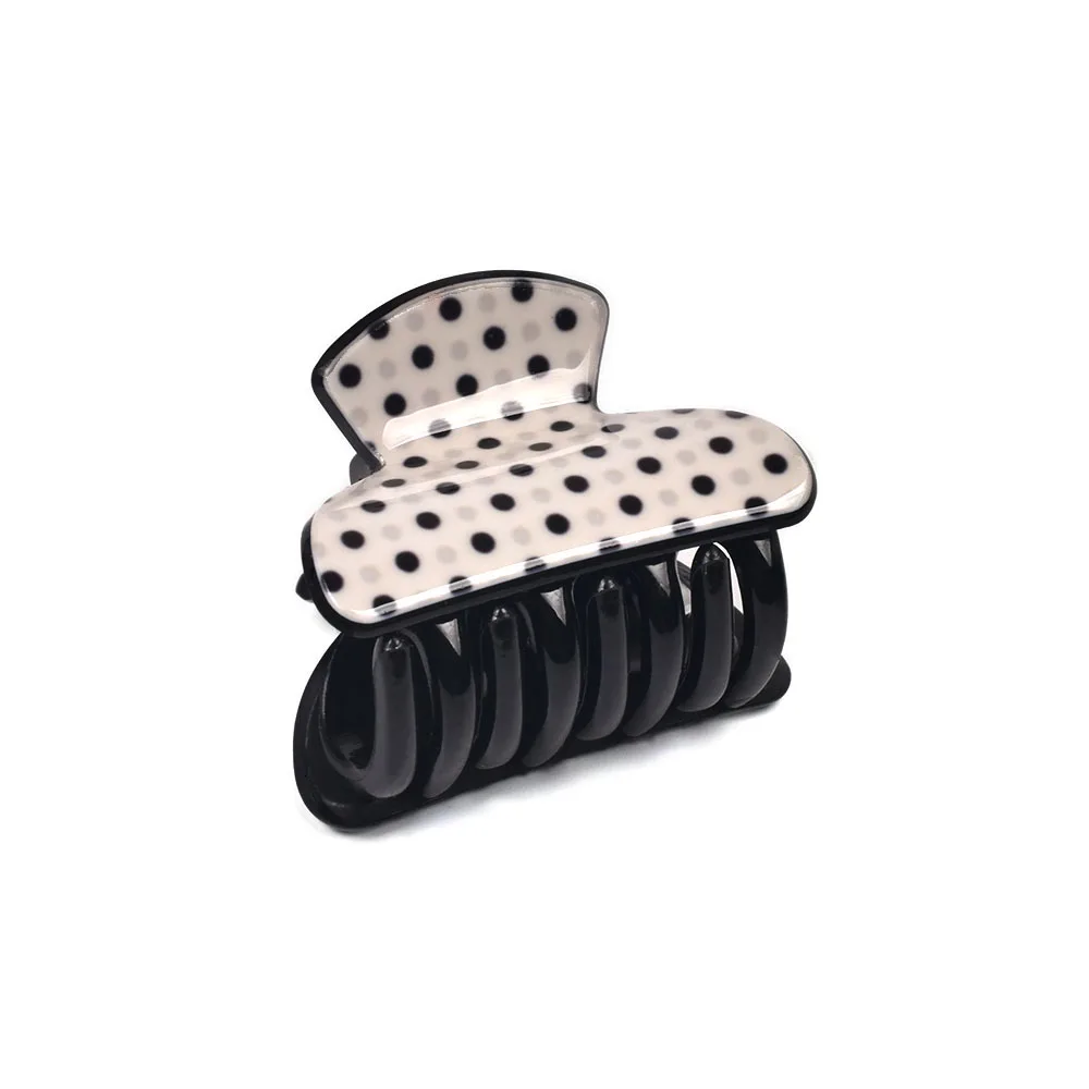 

4cm High Quality Acrylic Plastic Hair Accessories Girls Hair Claw Clip Small Clear Small Dots Print Hair Plate 11007