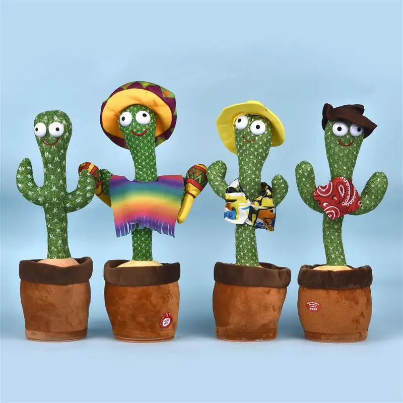 Dancing cactus talking Stuffed Plush Toy Electronic toy with song plush potted Early Education For kids | Дом и сад