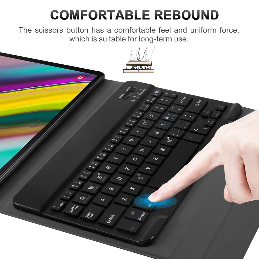Беспроводная французская/испанская клавиатура для samsung Galaxy Tab S5e 10,5 SM-720/T725 Bluetooth немецкая/английская клавиатура+ кожаный чехол в комплекте