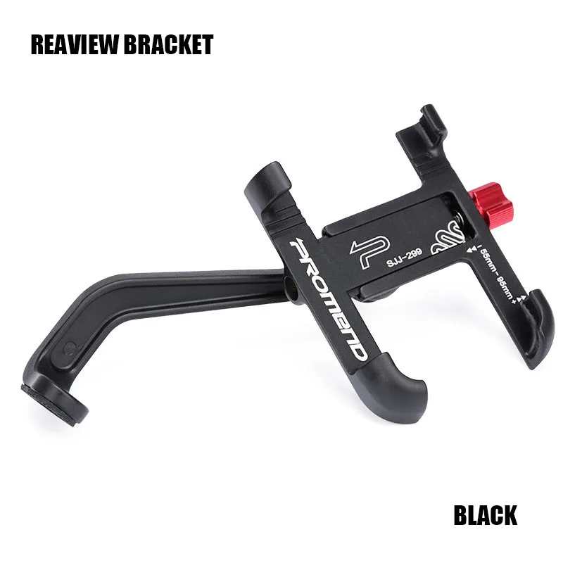 YPAY Aluminum Alloy Bicycle Phone Holder Motorcycle Handlebar Rearview Mobile Phone Stand GPS Mount For iPhone X 8P Samsung S9 - Цвет: Rearview Black