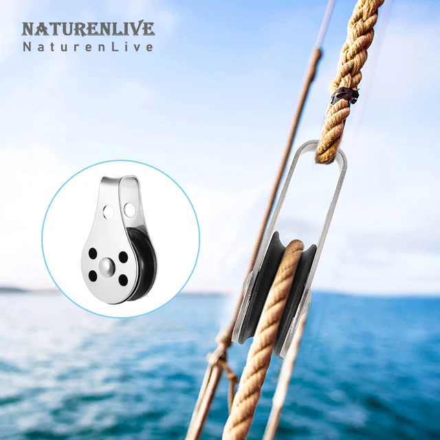 2/4Pcs 316 Rozsdamentes Acél, Egy Tárcsás, Nagyteljesítményű Kábelhuzal -Kötélhenger Nejlon Szíjtárcsa A Mosás Lógó Emelő - Image 6