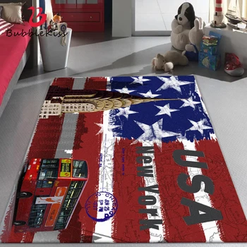 

Bubble Kiss Rug And Carpet For Home Living Room USA Letter Decor Rug Red Blue Creativity Boy's Room Carpet Soft Customize Carpet