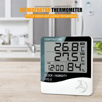 

HTC-2 Digital Thermometer Hygrometer Electronic LCD Temperature Humidity Meter Weather Station Home Indoor Outdoor Clock