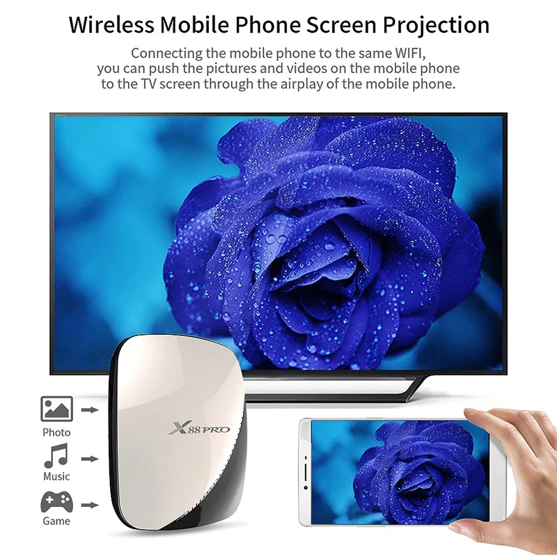 X88 Pro Android 9,0 ТВ-приставка Rockchip Rk3318 4 ядра 2,4G и 5G Wifi 4K Hdr телеприставка Usb 3,0 Поддержка 3D фильма Отт-бокс с европейской вилкой